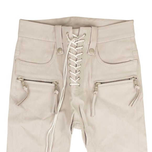 UNRAVEL PROJECT Tan Leather Lace Up Pants Size 26 $2170 - Picture 2 of 4